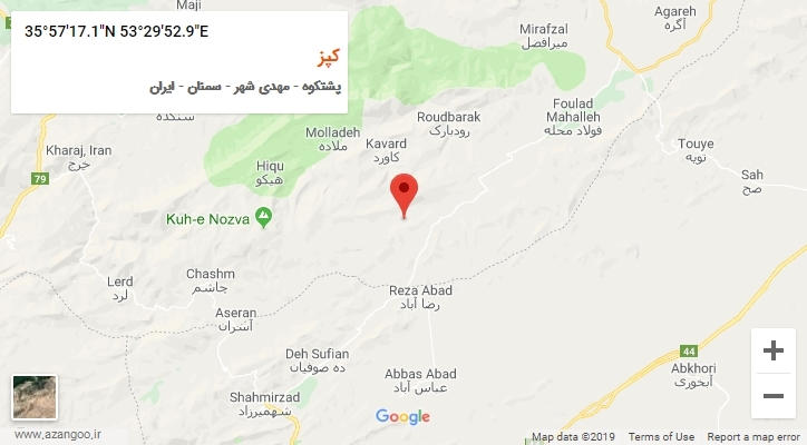 روستای کپز بر روی نقشه