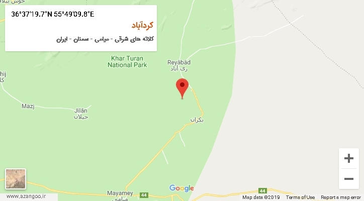 روستای کردآباد بر روی نقشه