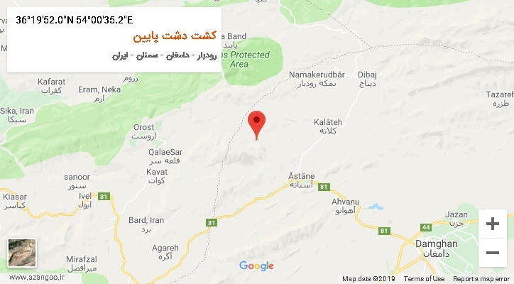 روستای کشت دشت پایین بر روی نقشه