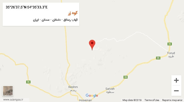 روستای کوه زر بر روی نقشه