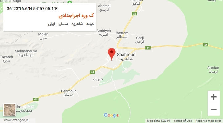 روستای ک وره اجراجدادی بر روی نقشه