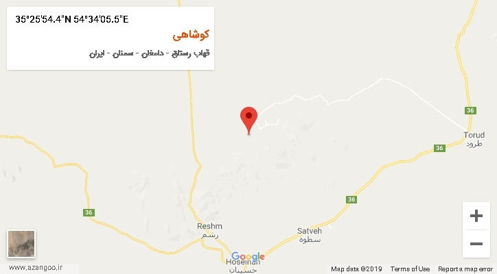 روستای کوشاهی بر روی نقشه