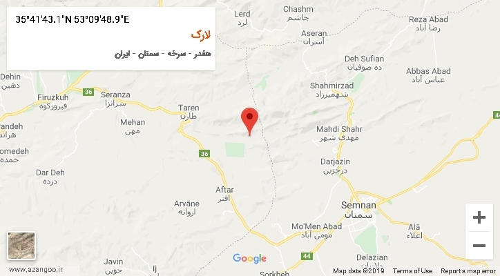 روستای لارک بر روی نقشه