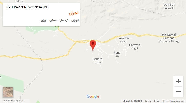 روستای لجران بر روی نقشه