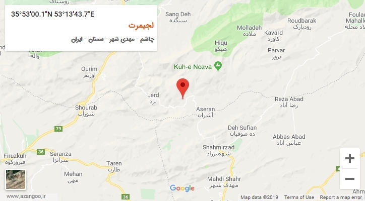 روستای لجیمرت بر روی نقشه