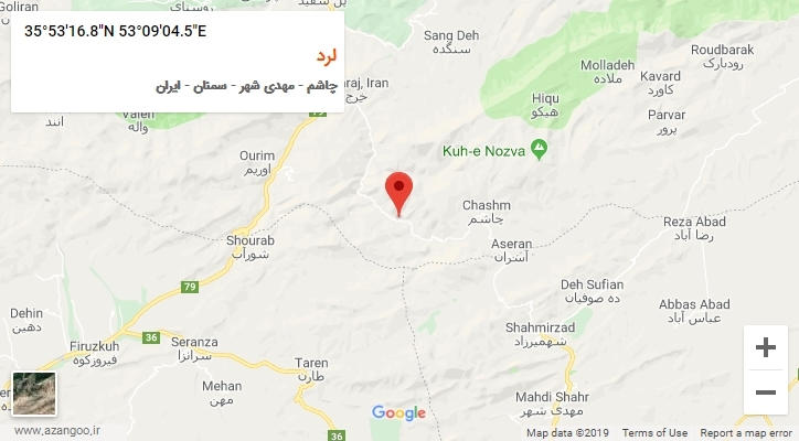 روستای لرد بر روی نقشه