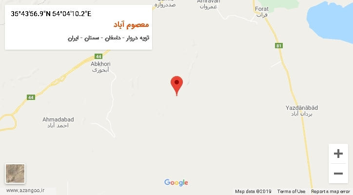 روستای معصوم آباد بر روی نقشه