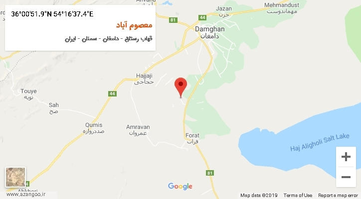 روستای معصوم آباد بر روی نقشه
