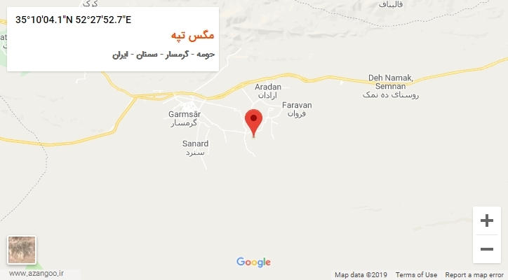 روستای مگس تپه بر روی نقشه