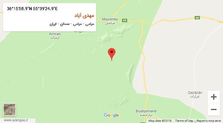 روستای مهدی آباد بر روی نقشه
