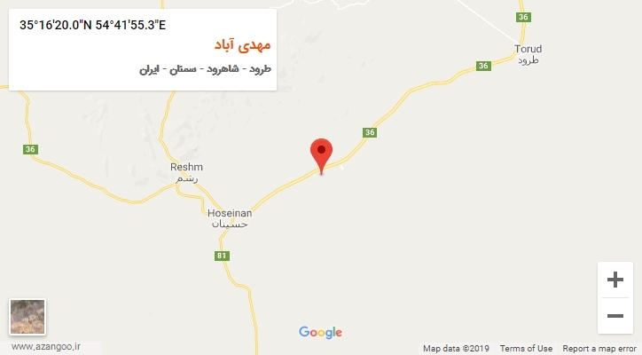 روستای مهدی آباد بر روی نقشه