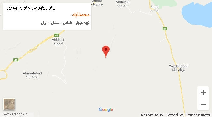 روستای محمدآباد بر روی نقشه