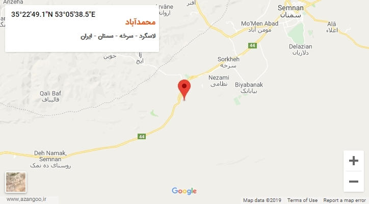 روستای محمدآباد بر روی نقشه