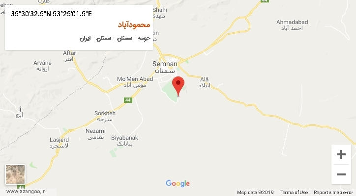 روستای محمودآباد بر روی نقشه