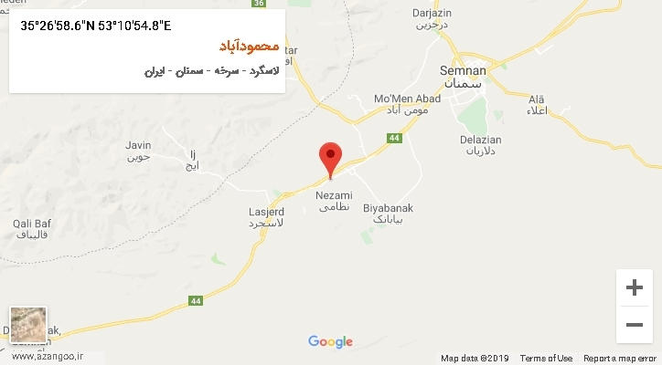 روستای محمودآباد بر روی نقشه