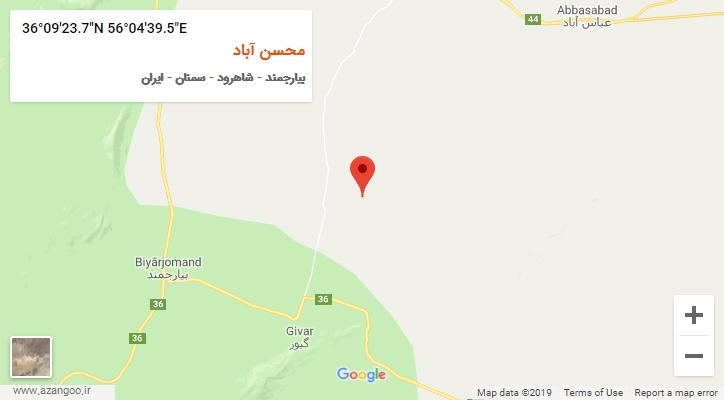 روستای محسن آباد بر روی نقشه
