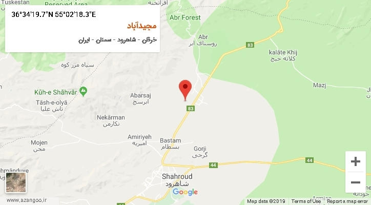 روستای مجیدآباد بر روی نقشه