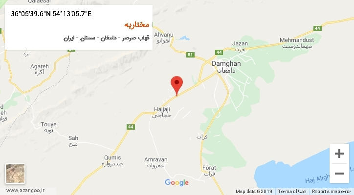 روستای مختاریه بر روی نقشه