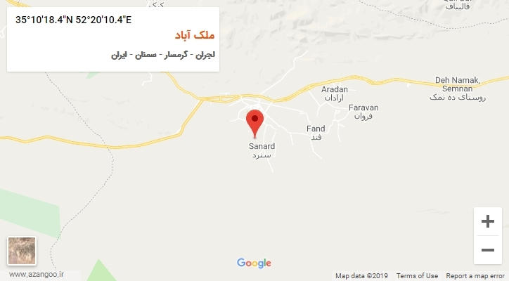 روستای ملک آباد بر روی نقشه