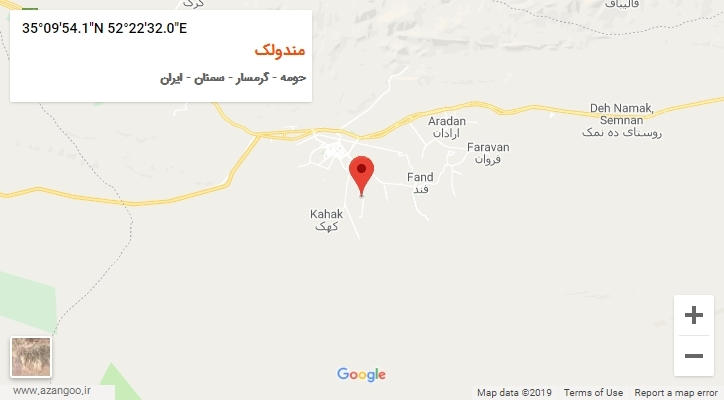 روستای مندولک بر روی نقشه