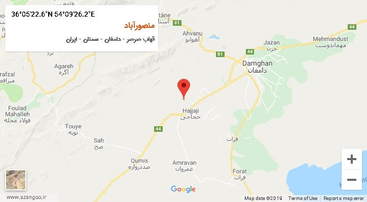 روستای منصورآباد بر روی نقشه