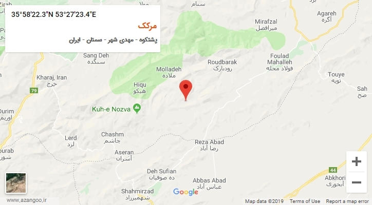 روستای مرکک بر روی نقشه