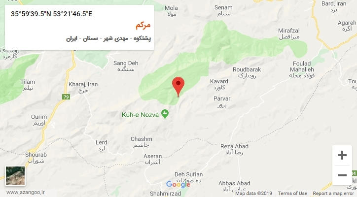 روستای مرکم بر روی نقشه