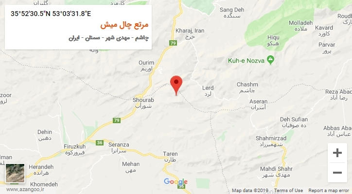 روستای مرتع چال میش بر روی نقشه