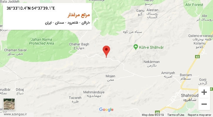 روستای مرتع مرغدار بر روی نقشه