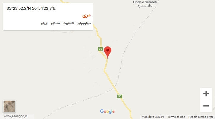 روستای مری بر روی نقشه