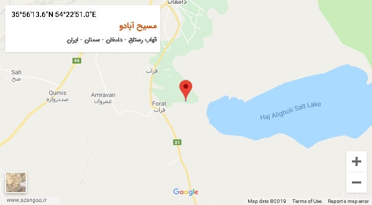 روستای مسیح آبادو بر روی نقشه