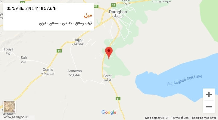 روستای میل بر روی نقشه