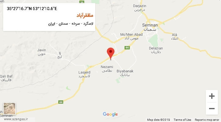 روستای مظفرآباد بر روی نقشه