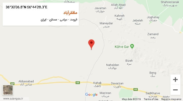 روستای مظفرآباد بر روی نقشه