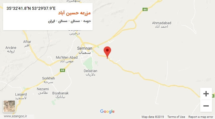 روستای مزرعه حسین آباد بر روی نقشه