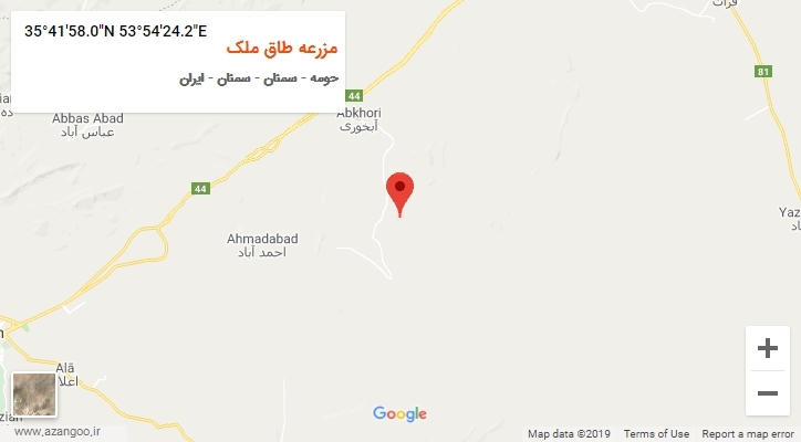 روستای مزرعه طاق ملک بر روی نقشه