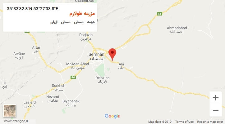 روستای مزرعه طولارم بر روی نقشه