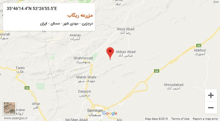 روستای مزررعه ریگاب بر روی نقشه