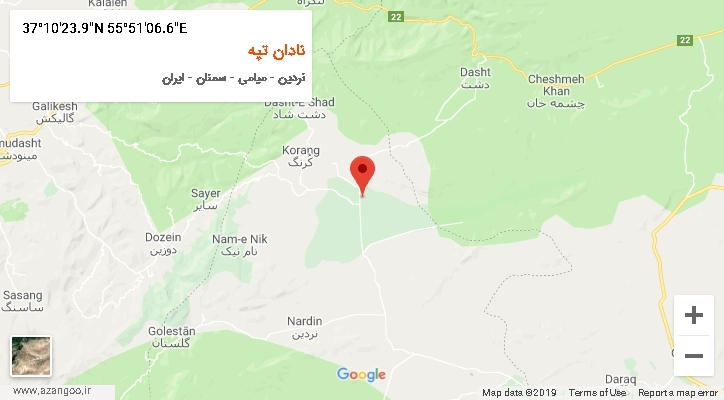 روستای نادان تپه بر روی نقشه