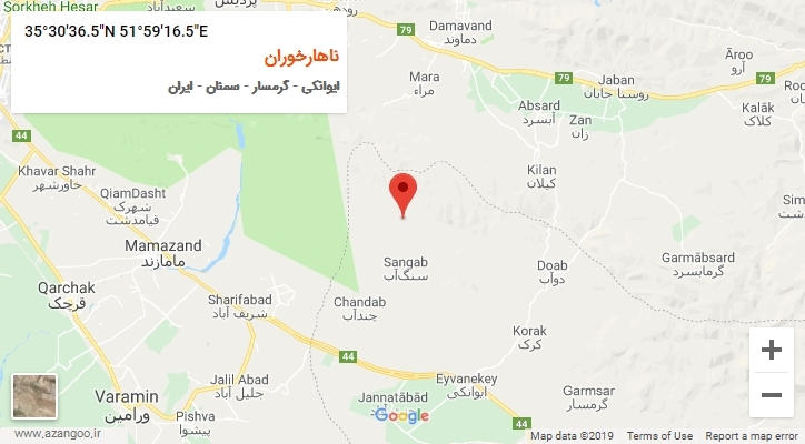 روستای ناهارخوران بر روی نقشه
