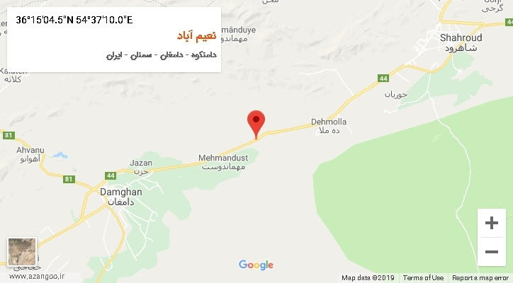 روستای نعیم آباد بر روی نقشه