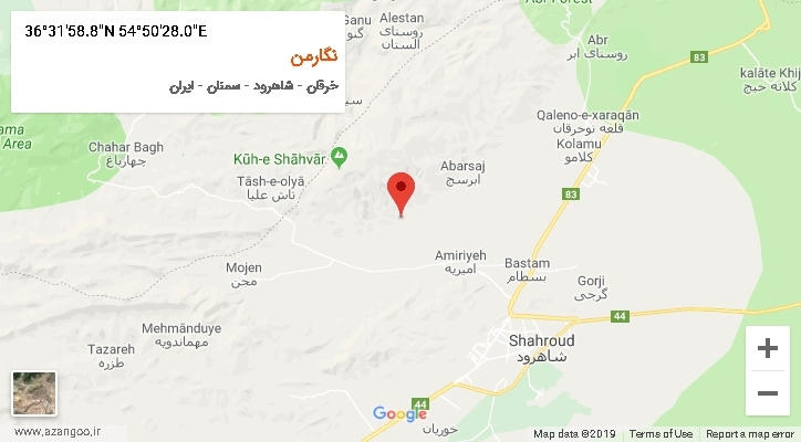 روستای نگارمن بر روی نقشه