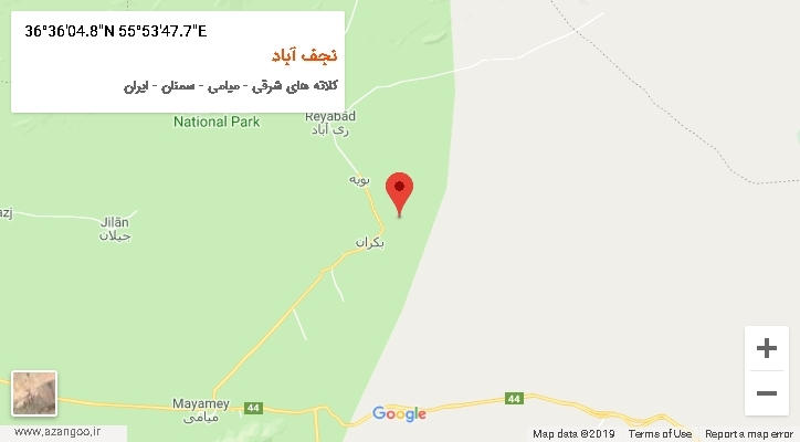 روستای نجف آباد بر روی نقشه