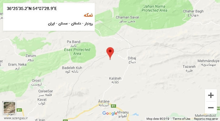 روستای نمکه بر روی نقشه