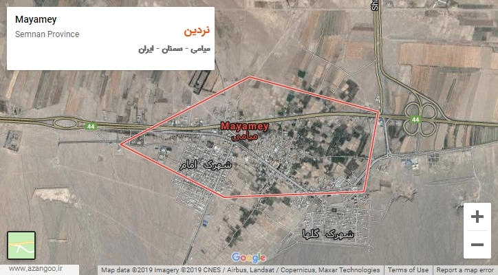 دهستان نردین بر روی نقشه