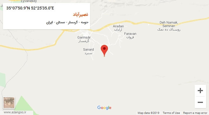روستای نصیرآباد بر روی نقشه