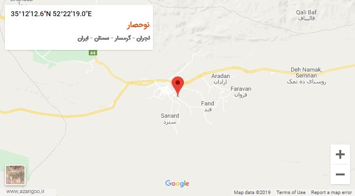 روستای نوحصار بر روی نقشه