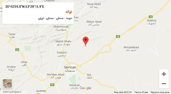 روستای نوکه بر روی نقشه