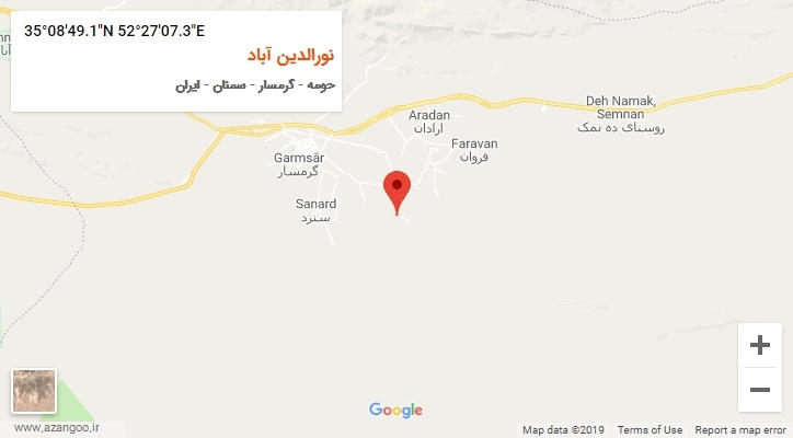 روستای نورالدین آباد بر روی نقشه