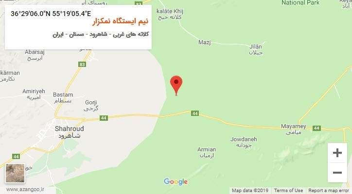 روستای نیم ایستگاه نمکزار بر روی نقشه